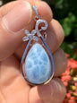 AAAA Natural Authentic Dominican Larimar Pendant,Gems Jewelry,Gems Pendant,Crystal Pendant ET778