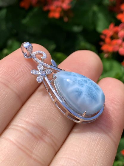 AAAA Natural Authentic Dominican Larimar Pendant,Gems Jewelry,Gems Pendant,Crystal Pendant ET778