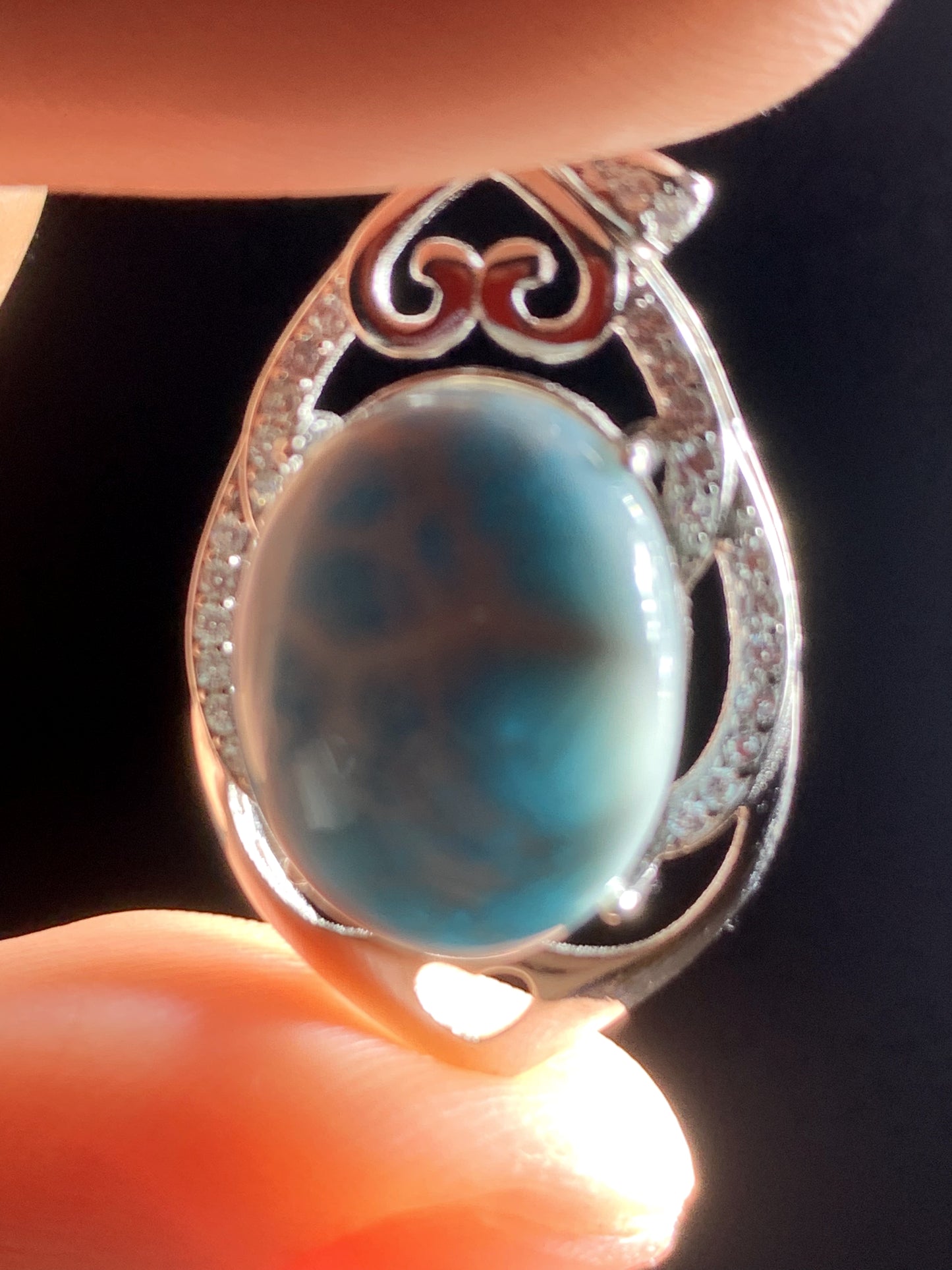 AAA+ Natural Authentic Dominican Larimar Pendant,Gems Jewelry,Gems Pendant,Crystal Pendant ET774