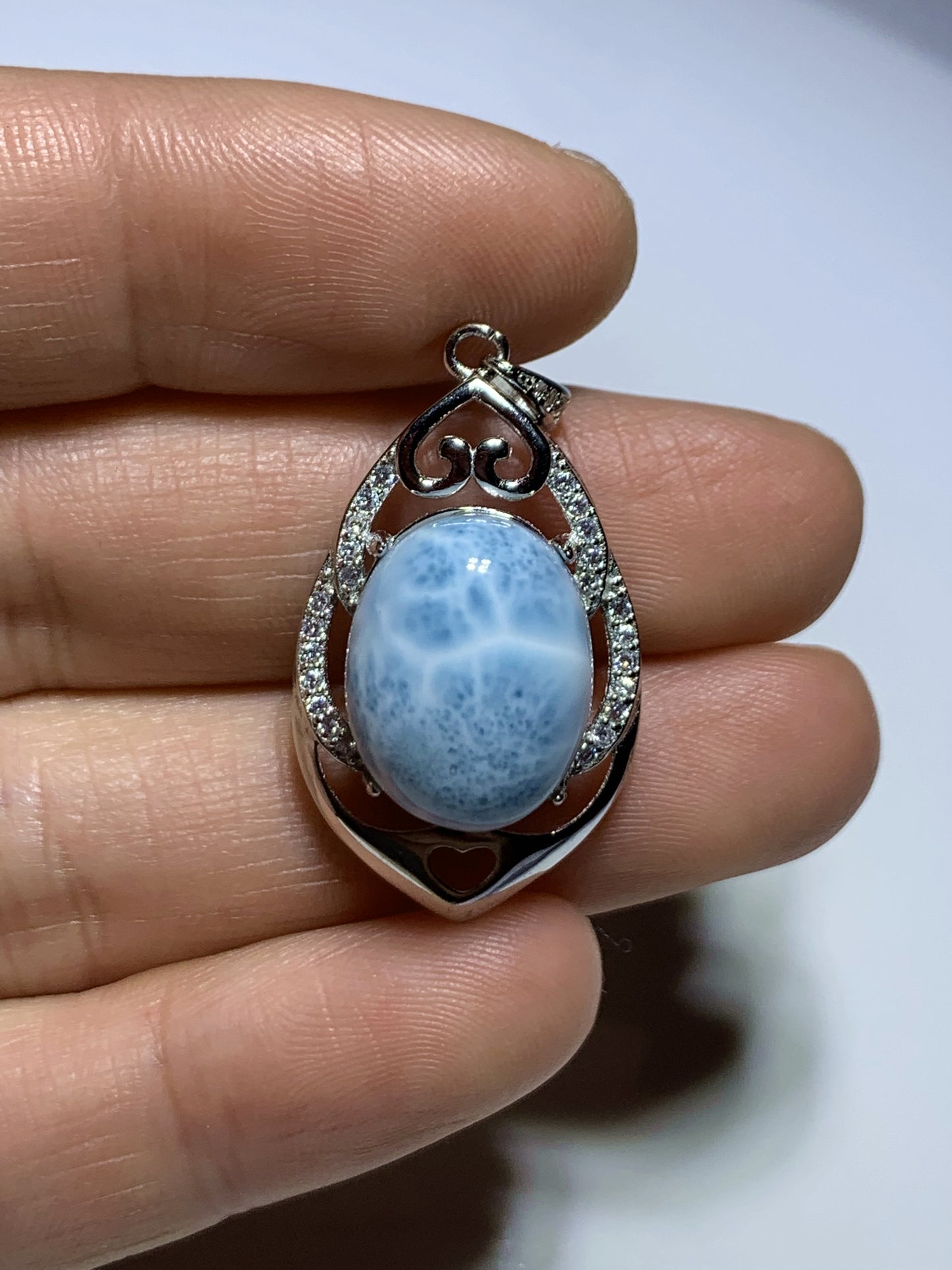 AAA+ Natural Authentic Dominican Larimar Pendant,Gems Jewelry,Gems Pendant,Crystal Pendant ET774