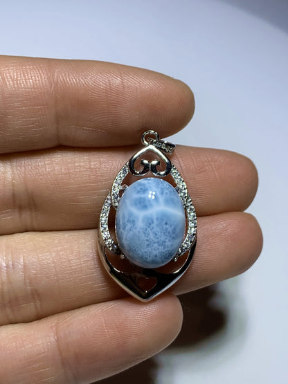 AAA+ Natural Authentic Dominican Larimar Pendant,Gems Jewelry,Gems Pendant,Crystal Pendant ET774