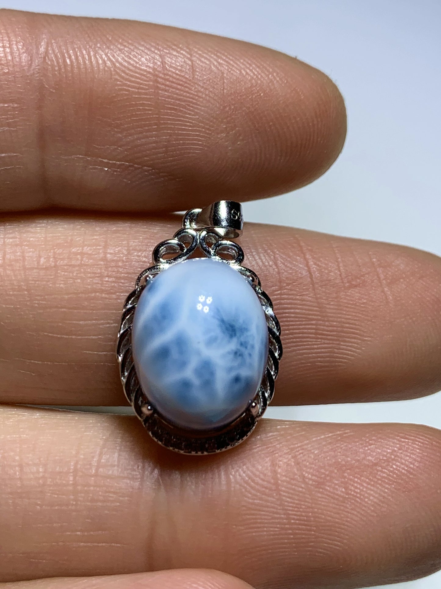 AAA+ Natural Authentic Dominican Larimar Pendant,Gems Jewelry,Gems Pendant,Crystal Pendant ET775