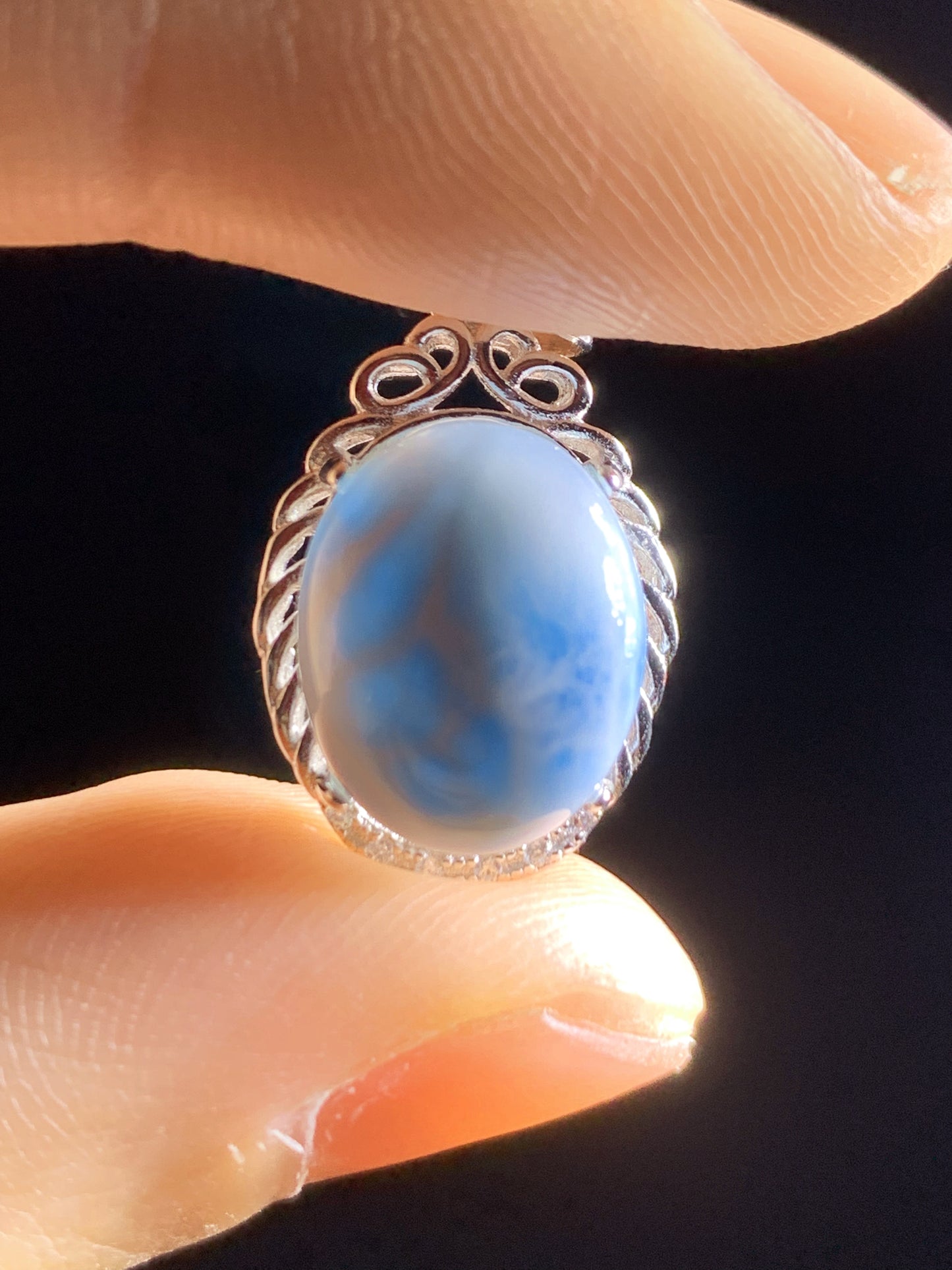 AAA+ Natural Authentic Dominican Larimar Pendant,Gems Jewelry,Gems Pendant,Crystal Pendant ET775