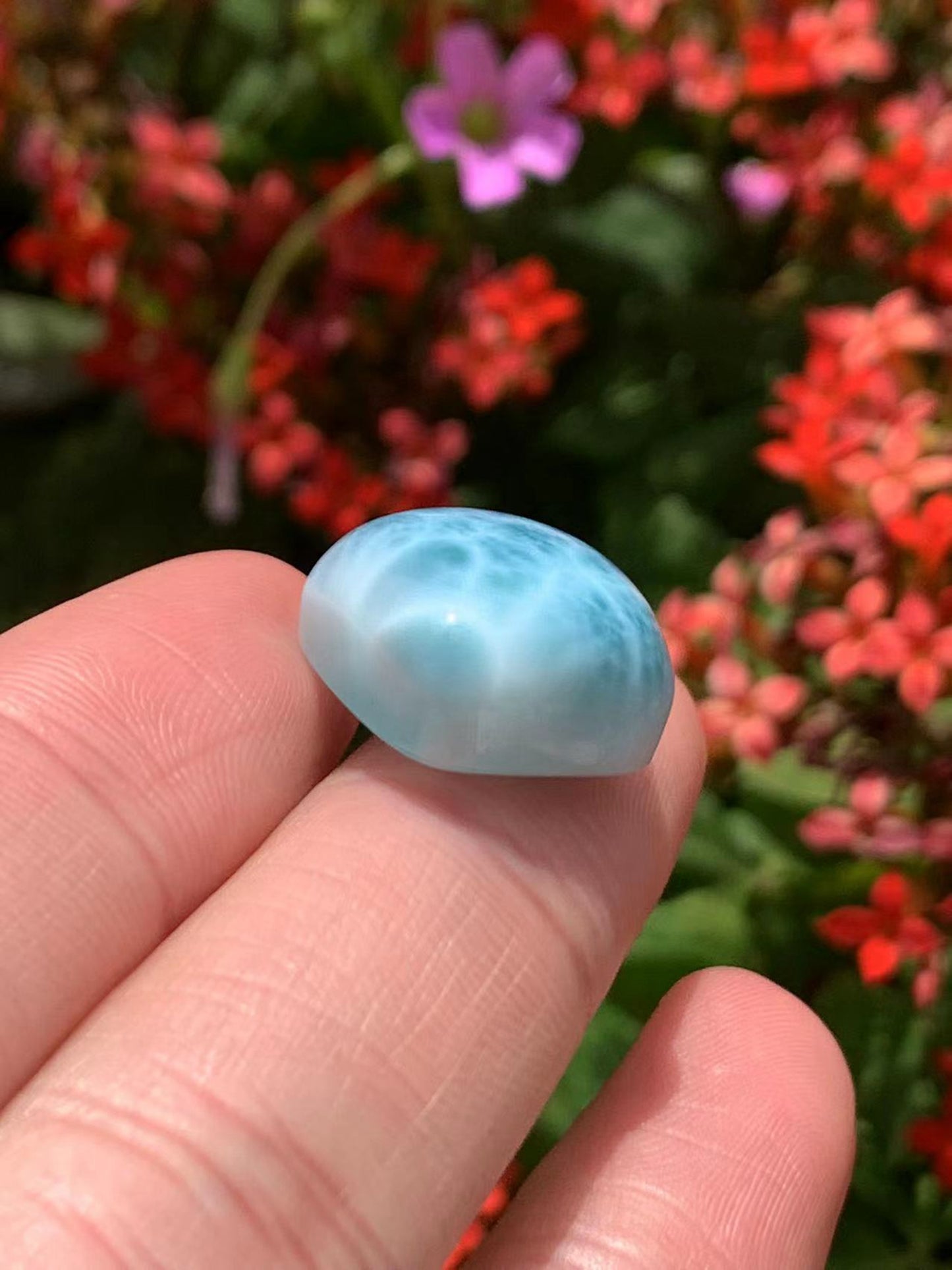 AAA Natural Authentic Dominican Larimar Pendant, Oval Larimar Pendant, Silver Pendant,Birthday Gift ET806