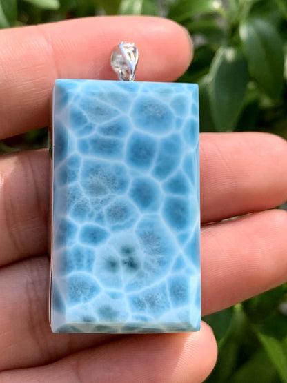 AAAA+ Natural Authentic Dominican Larimar Pendant,Gems Jewelry,Gems Pendant,Crystal Pendant,ET807