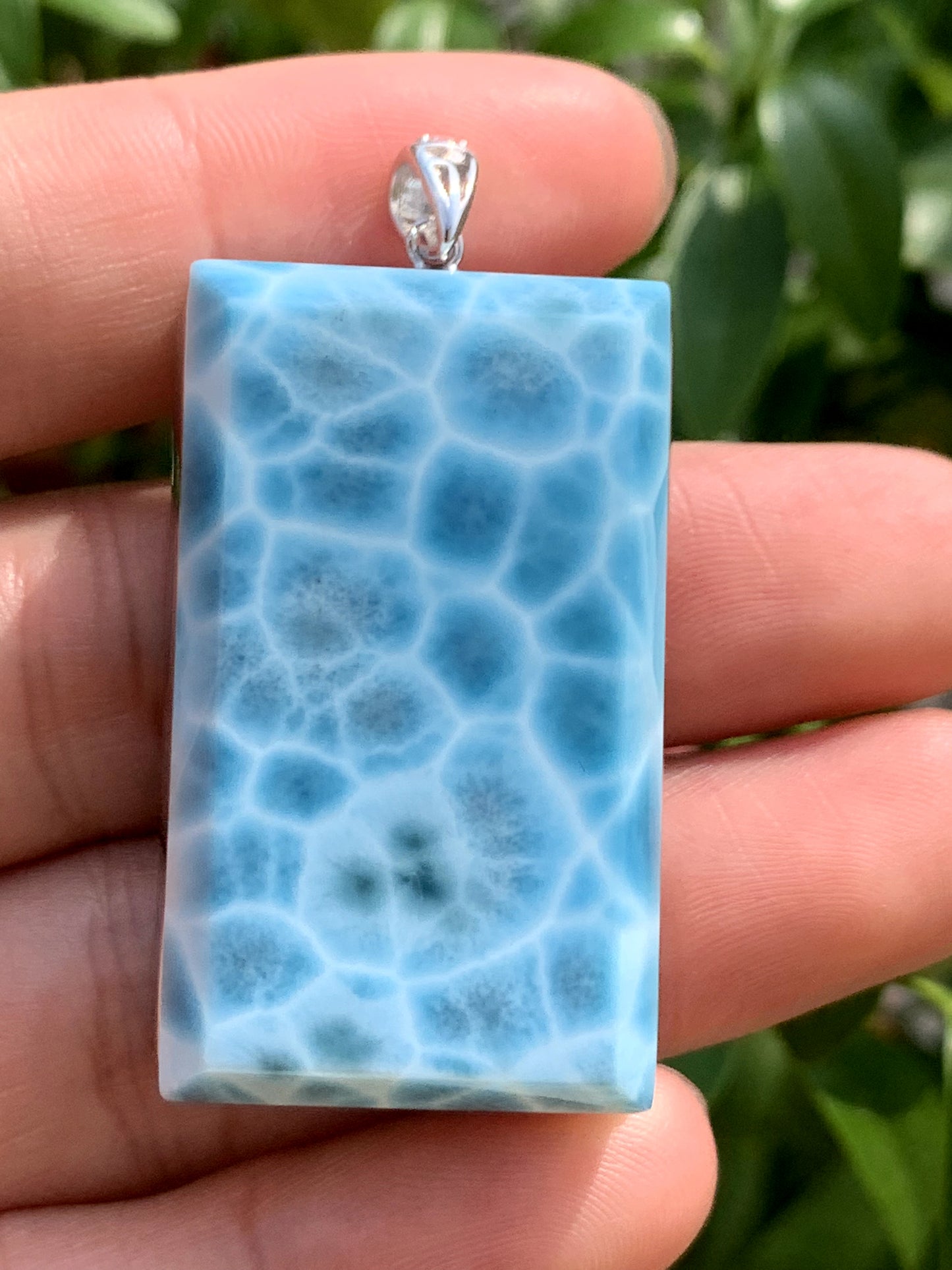 AAAA+ Natural Authentic Dominican Larimar Pendant,Gems Jewelry,Gems Pendant,Crystal Pendant,ET807