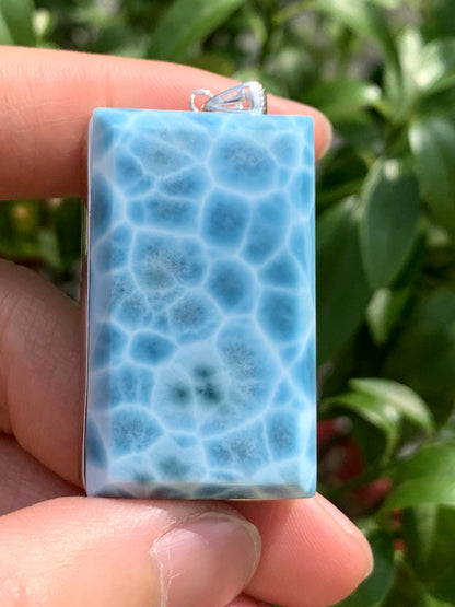 AAAA+ Natural Authentic Dominican Larimar Pendant,Gems Jewelry,Gems Pendant,Crystal Pendant,ET807