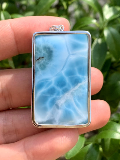 AAAA+ Natural Authentic Dominican Larimar Pendant,Gems Jewelry,Gems Pendant,Crystal Pendant,ET807