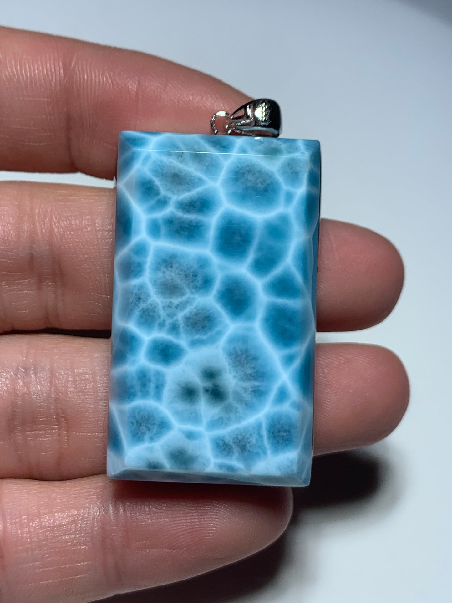 AAAA+ Natural Authentic Dominican Larimar Pendant,Gems Jewelry,Gems Pendant,Crystal Pendant,ET807