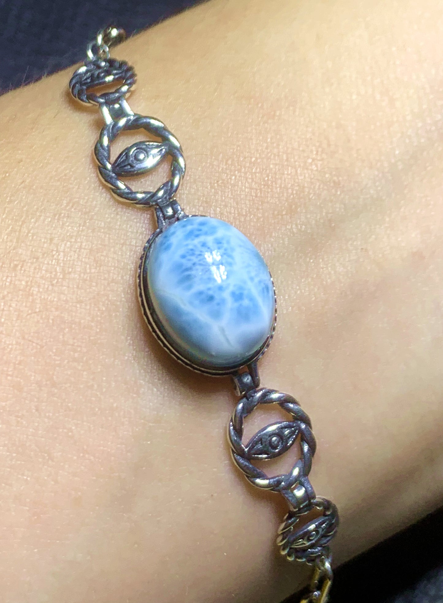 AAA Natural Authentic Dominican Larimar Bracelet,Gems Jewelry,Gems Bracelet,Crystal Bracelet,ET840