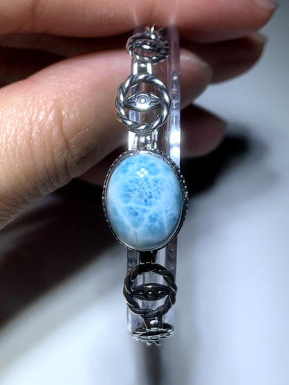 AAA Natural Authentic Dominican Larimar Bracelet,Gems Jewelry,Gems Bracelet,Crystal Bracelet,ET840