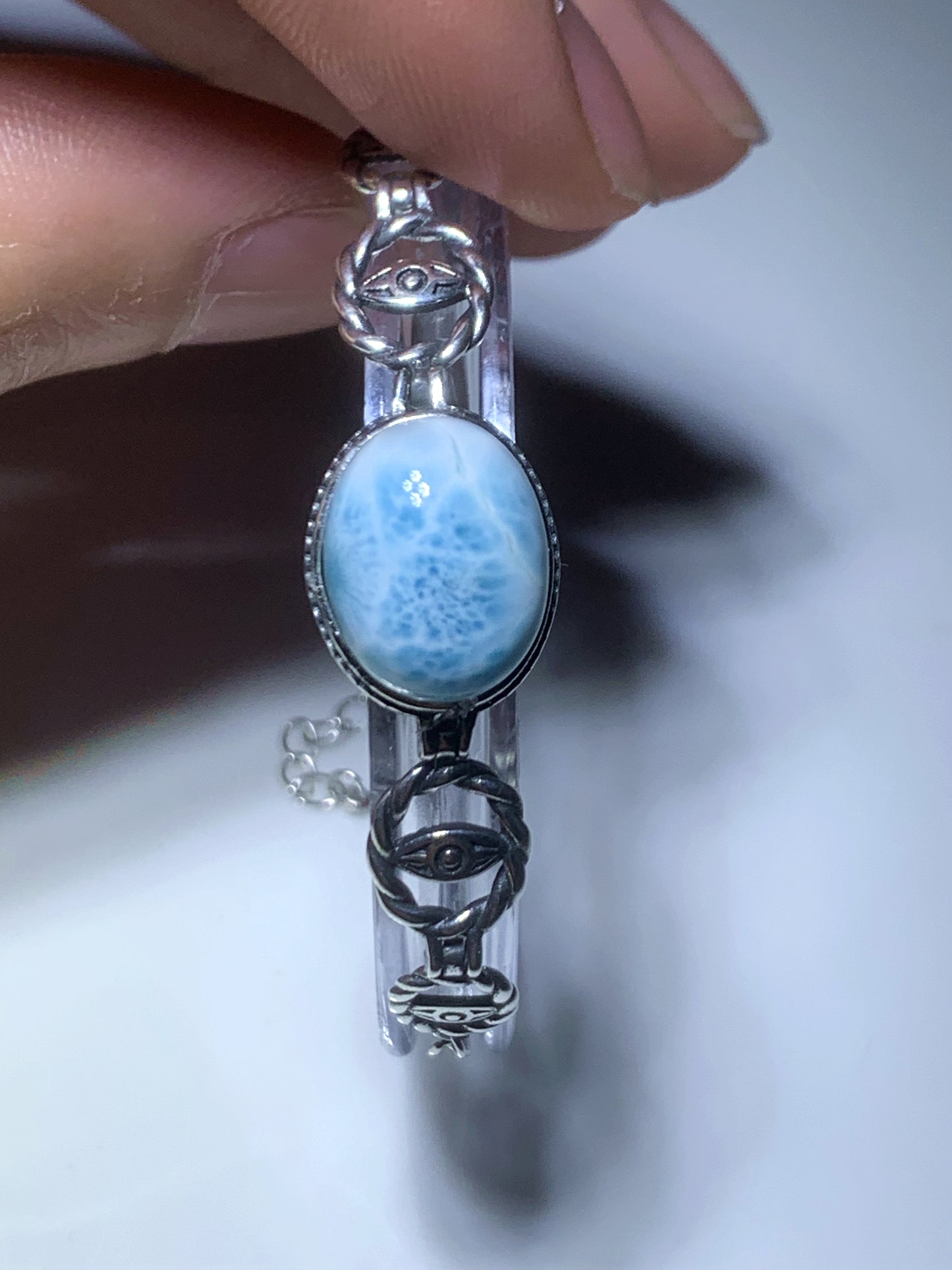 AAA Natural Authentic Dominican Larimar Bracelet,Gems Jewelry,Gems Bracelet,Crystal Bracelet,ET840