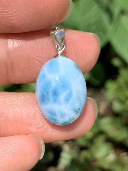 AAA Natural Authentic Dominican Larimar Pendant,Gems Jewelry,Gems Pendant,Crystal Pendant,ET869