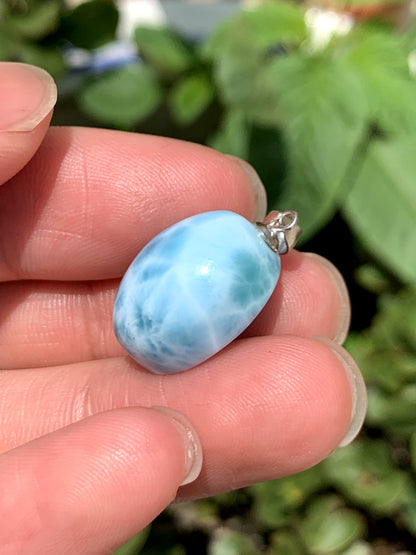 AAA Natural Authentic Dominican Larimar Pendant,Gems Jewelry,Gems Pendant,Crystal Pendant,ET869