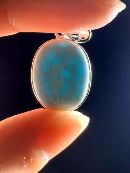 AAA Natural Authentic Dominican Larimar Pendant,Gems Jewelry,Gems Pendant,Crystal Pendant,ET864