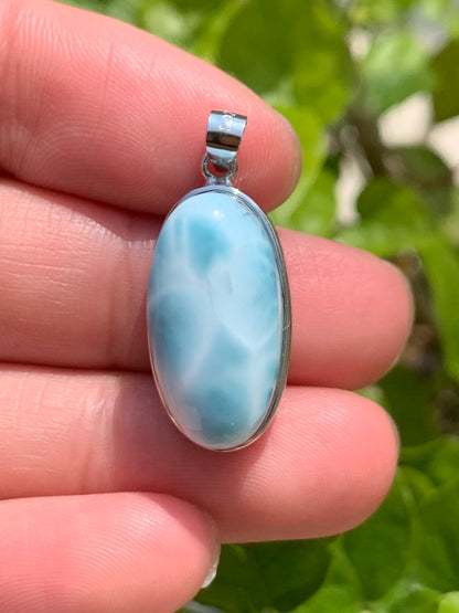 AAA Natural Authentic Dominican Larimar Pendant,Gems Jewelry,Gems Pendant,Crystal Pendant ET873