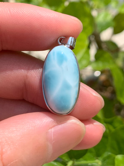 AAA Natural Authentic Dominican Larimar Pendant,Gems Jewelry,Gems Pendant,Crystal Pendant ET873