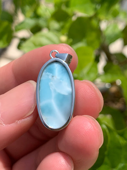 AAA Natural Authentic Dominican Larimar Pendant,Gems Jewelry,Gems Pendant,Crystal Pendant ET873