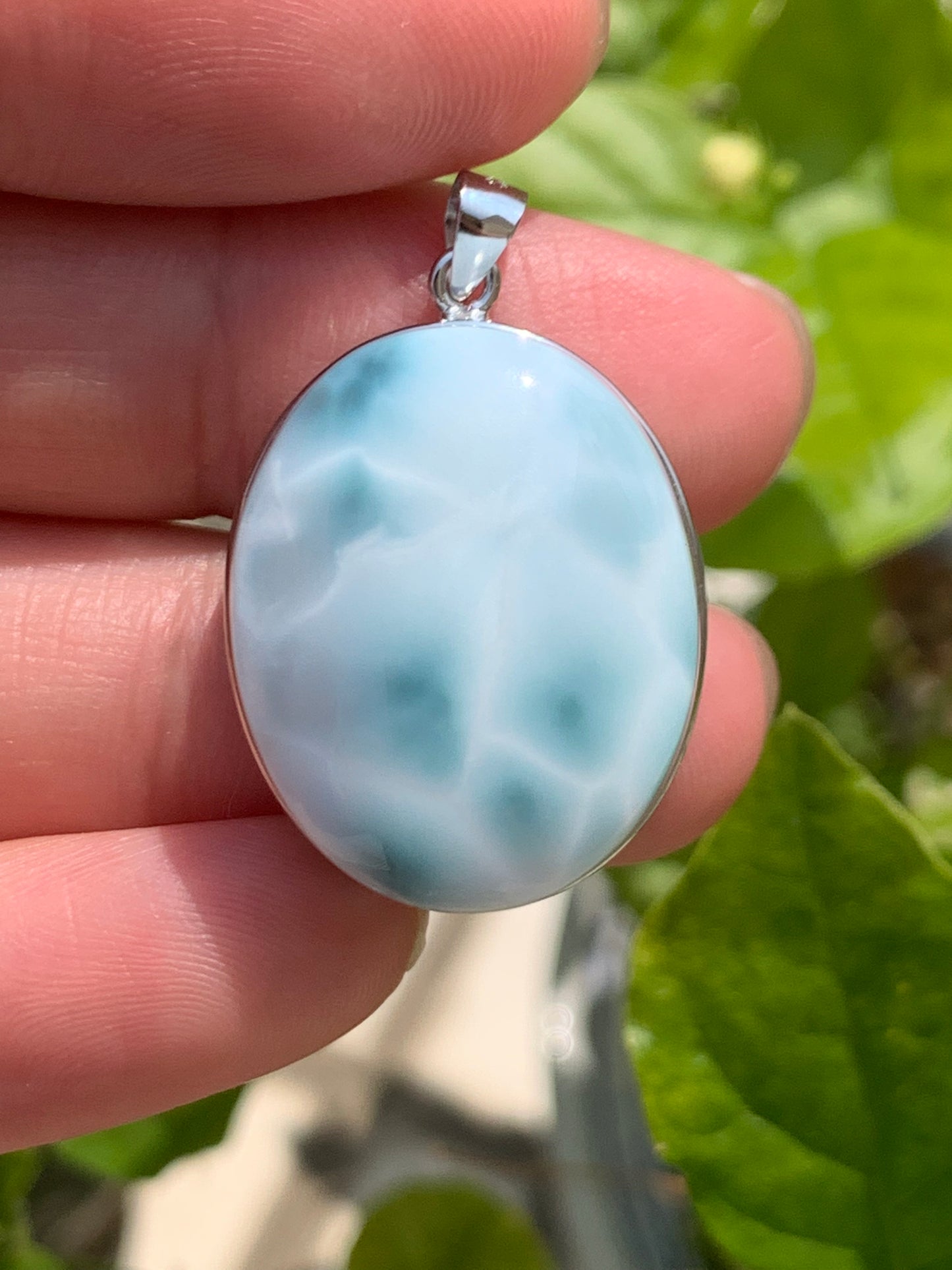 AAA Natural Authentic Dominican Larimar Pendant,Gems Jewelry,Gems Pendant,Crystal Pendant ET875