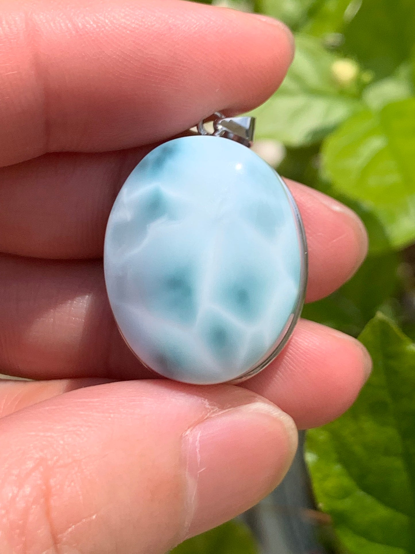 AAA Natural Authentic Dominican Larimar Pendant,Gems Jewelry,Gems Pendant,Crystal Pendant ET875