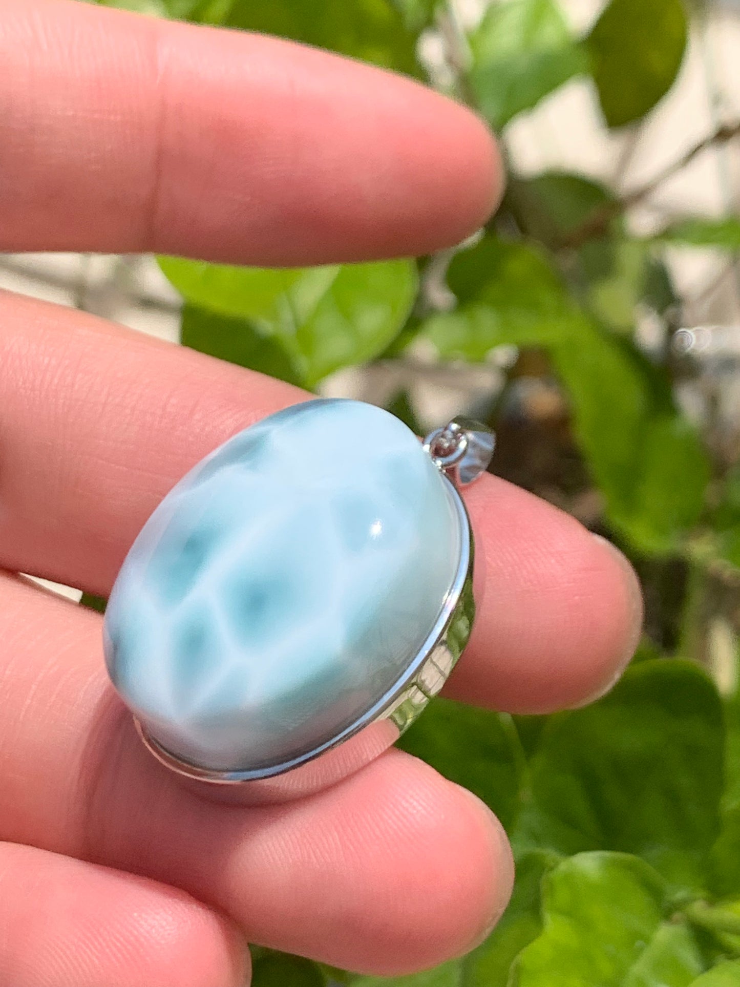 AAA Natural Authentic Dominican Larimar Pendant,Gems Jewelry,Gems Pendant,Crystal Pendant ET875