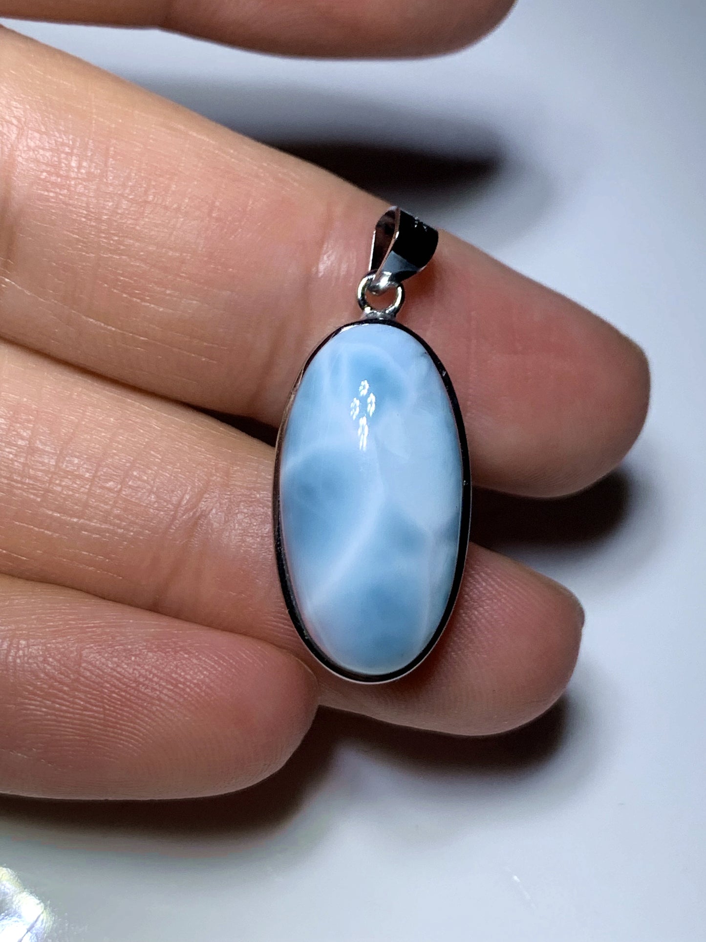 AAA Natural Authentic Dominican Larimar Pendant,Gems Jewelry,Gems Pendant,Crystal Pendant ET873