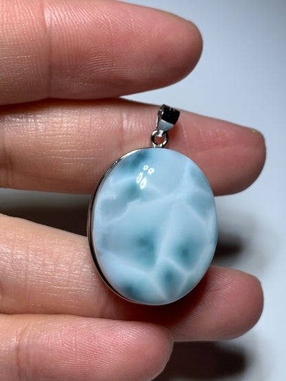 AAA Natural Authentic Dominican Larimar Pendant,Gems Jewelry,Gems Pendant,Crystal Pendant ET875