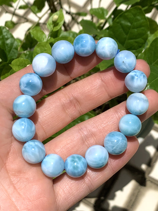 AAA Natural Authentic Dominican Larimar Bracelet,Gems Jewelry,Gems Bracelet,Crystal Bracelet ET881