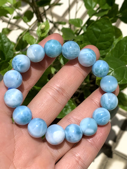 AAA Natural Authentic Dominican Larimar Bracelet,Gems Jewelry,Gems Bracelet,Crystal Bracelet ET881