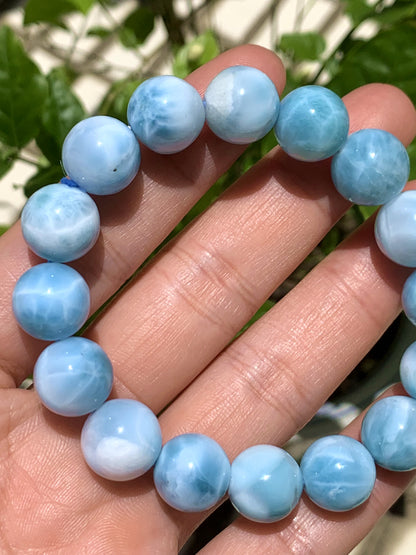 AAA Natural Authentic Dominican Larimar Bracelet,Gems Jewelry,Gems Bracelet,Crystal Bracelet ET881