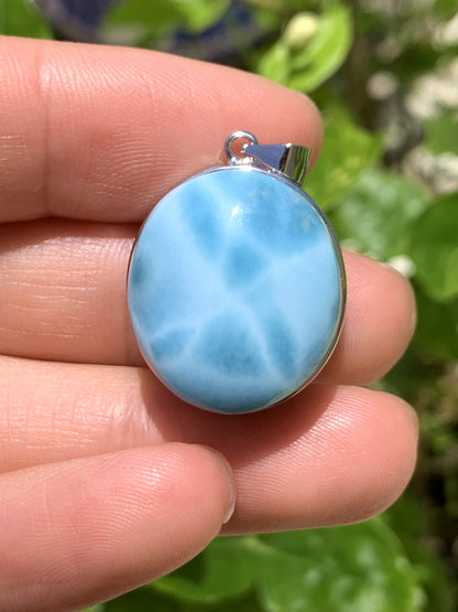 AAA+ Natural Authentic Dominican Larimar Pendant,Gems Jewelry,Gems Pendant,Crystal Pendant ET885