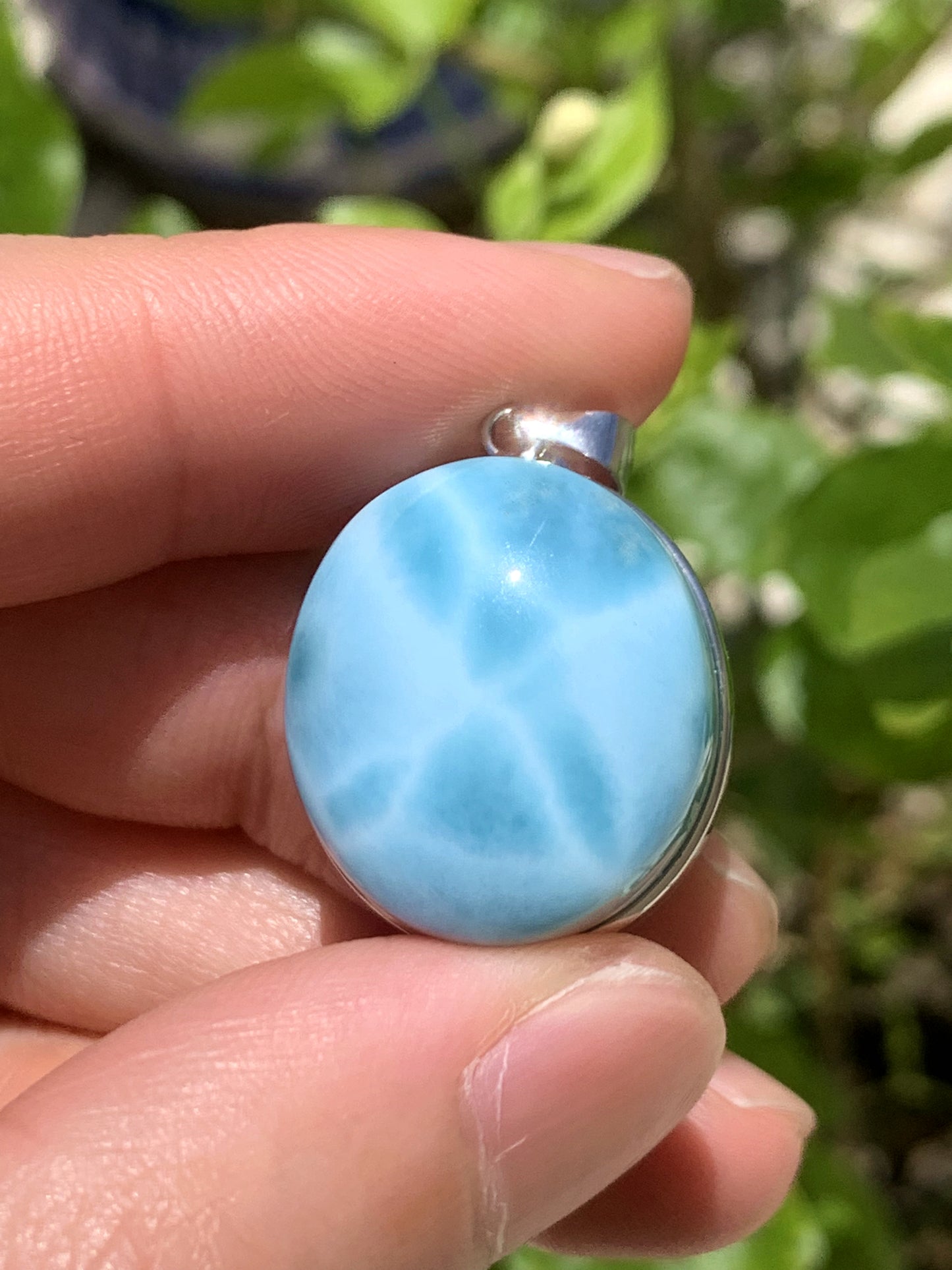 AAA+ Natural Authentic Dominican Larimar Pendant,Gems Jewelry,Gems Pendant,Crystal Pendant ET885