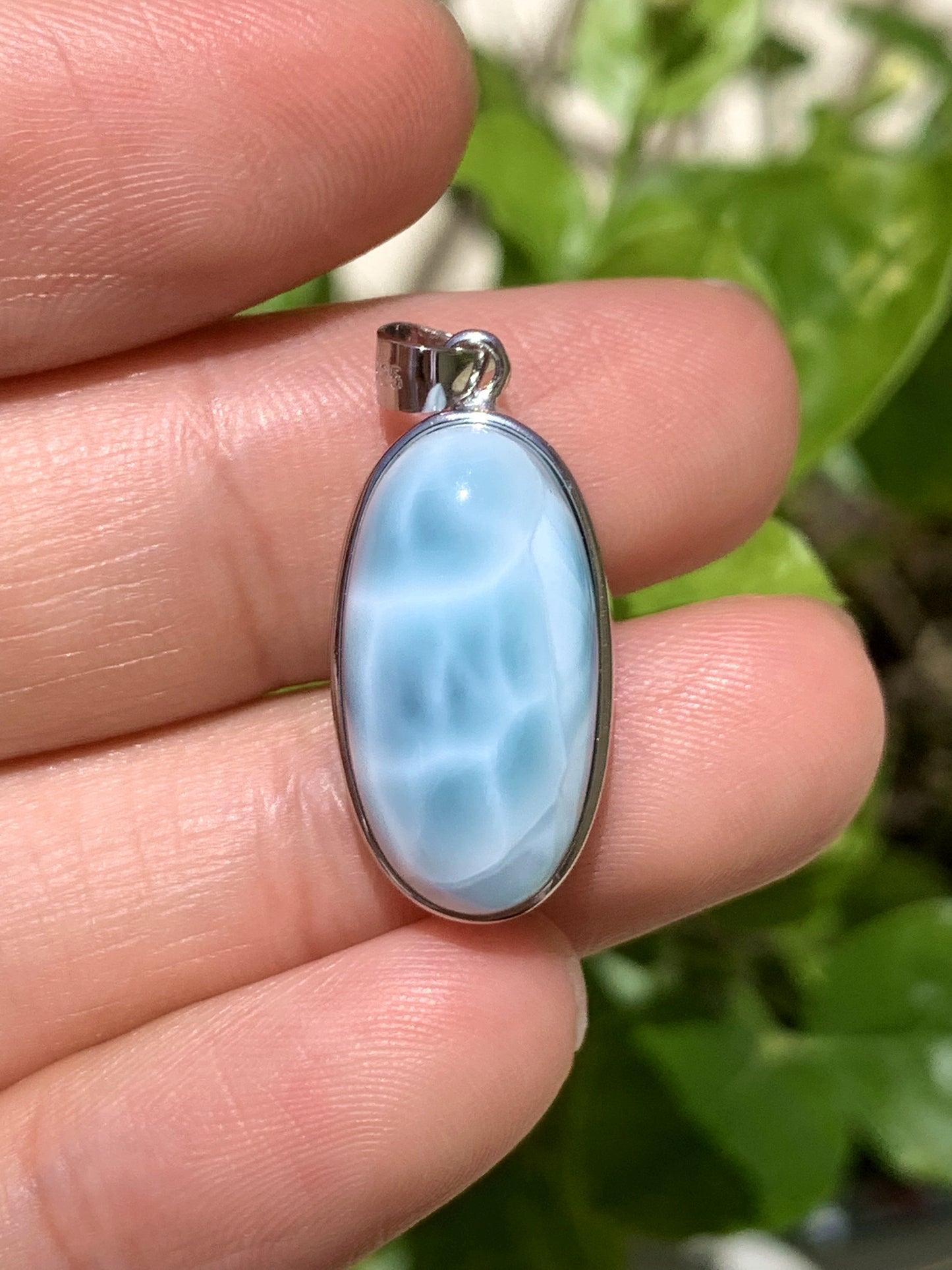 AAA Natural Authentic Dominican Larimar Pendant,Gems Jewelry,Gems Pendant,Crystal Pendant ET890