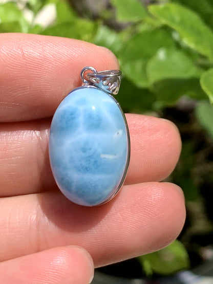 AAA Natural Authentic Dominican Larimar Pendant,Gems Jewelry,Gems Pendant,Crystal Pendant ET896