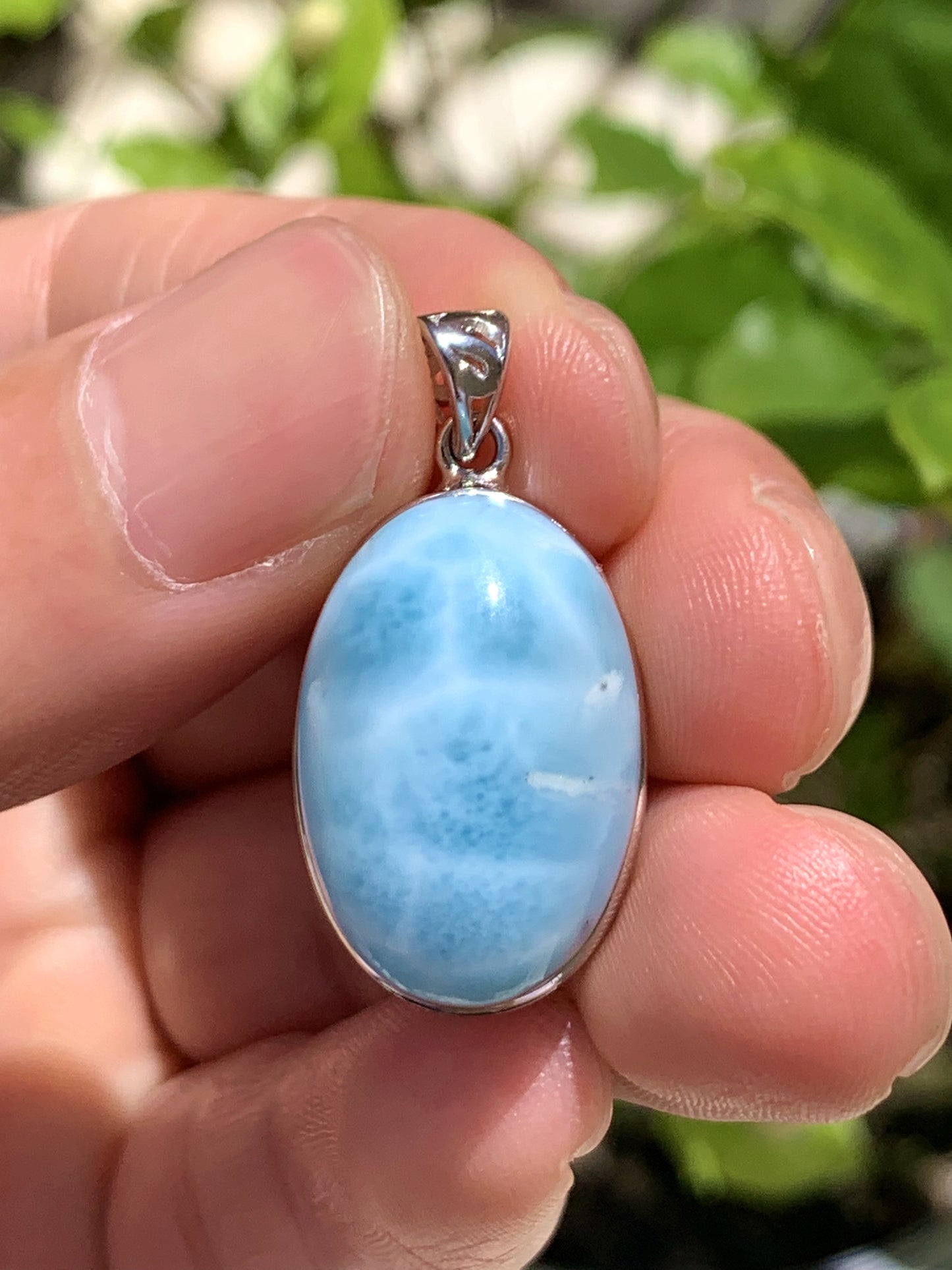 AAA Natural Authentic Dominican Larimar Pendant,Gems Jewelry,Gems Pendant,Crystal Pendant ET896