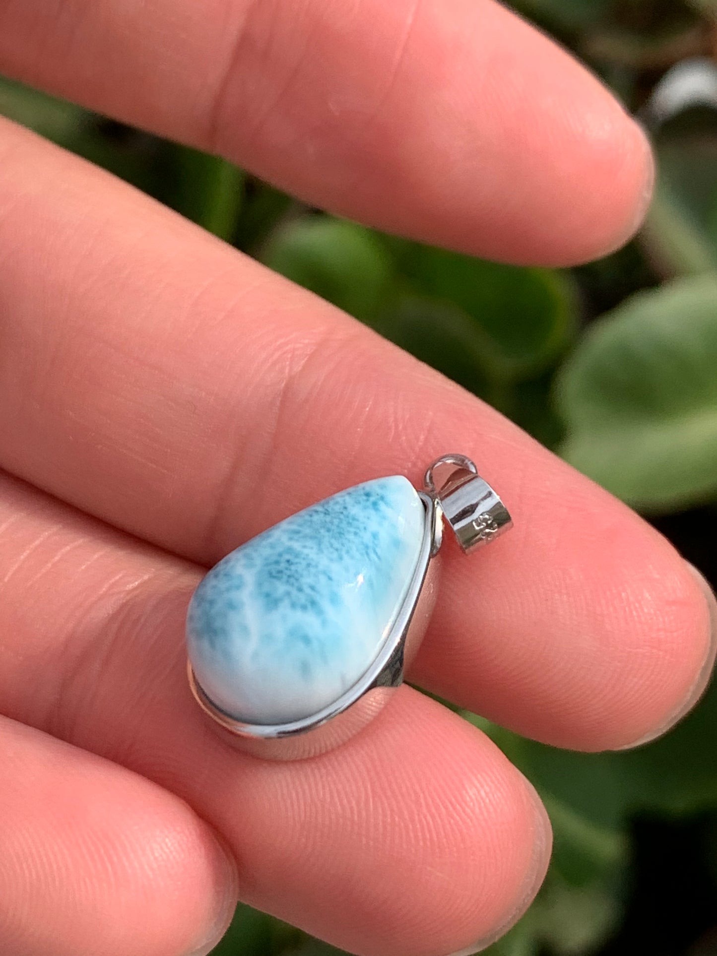 AAA Natural Authentic Dominican Larimar Pendant,Gems Jewelry,Gems Pendant,Crystal Pendant ET910