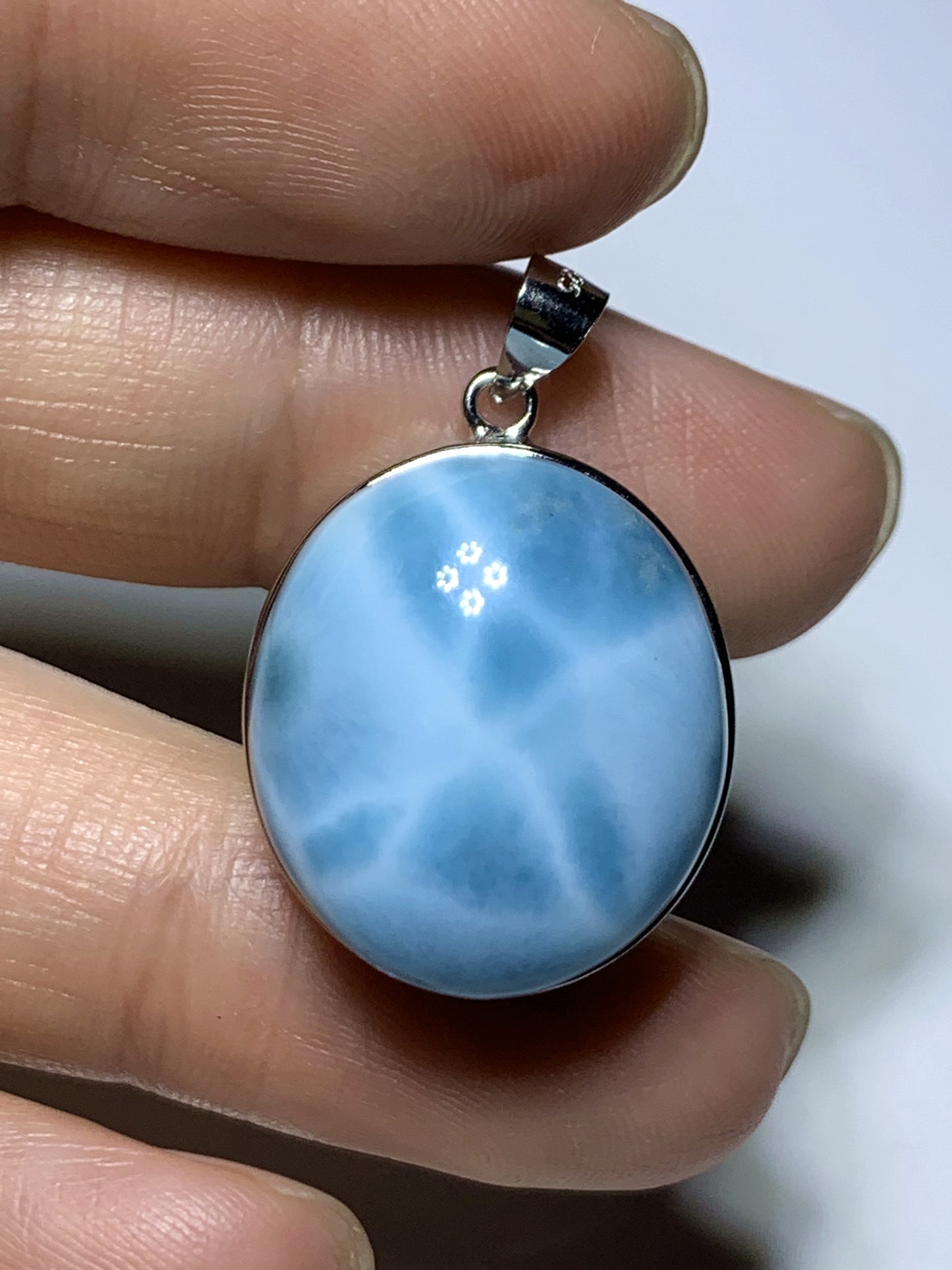 AAA+ Natural Authentic Dominican Larimar Pendant,Gems Jewelry,Gems Pendant,Crystal Pendant ET885