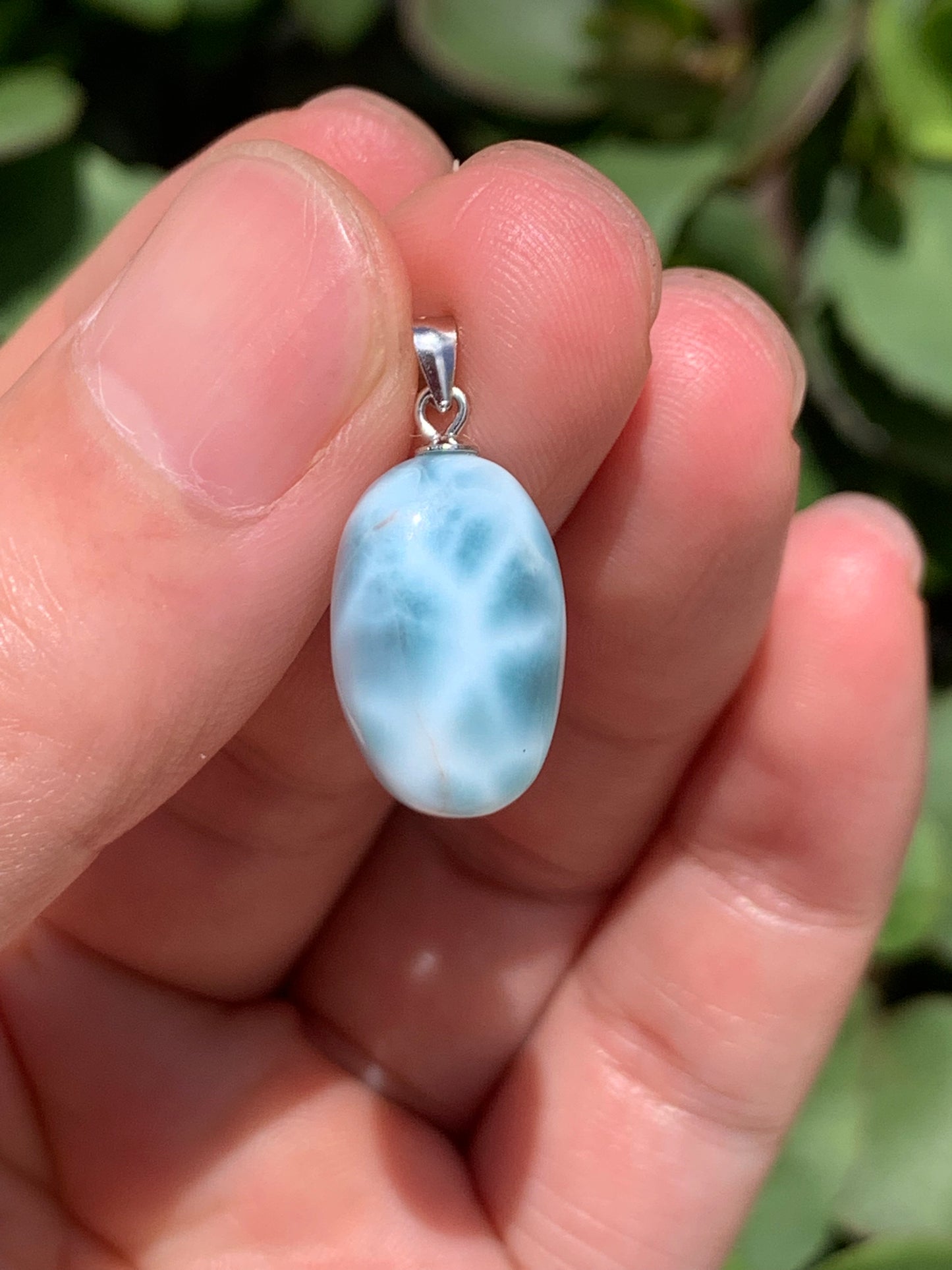 AAA Natural Authentic Dominican Larimar Pendant,Gems Jewelry,Gems Pendant,Crystal Pendant ET920