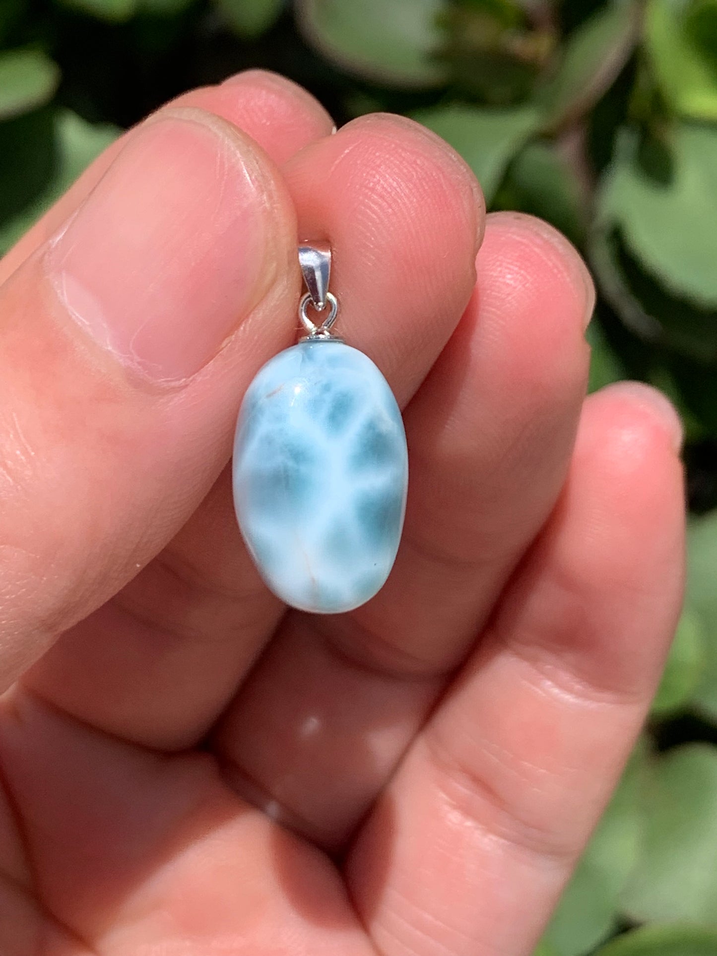 AAA Natural Authentic Dominican Larimar Pendant,Gems Jewelry,Gems Pendant,Crystal Pendant ET920