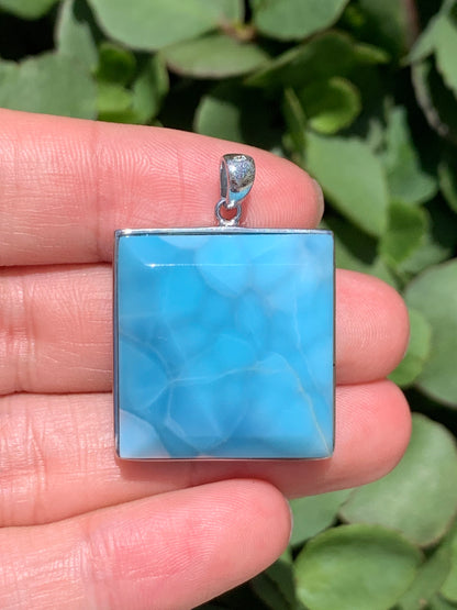 AAA Natural Authentic Dominican Larimar Pendant,Gems Jewelry,Gems Pendant,Crystal Pendant ET929