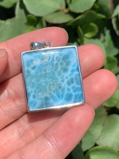 AAA Natural Authentic Dominican Larimar Pendant,Gems Jewelry,Gems Pendant,Crystal Pendant ET929