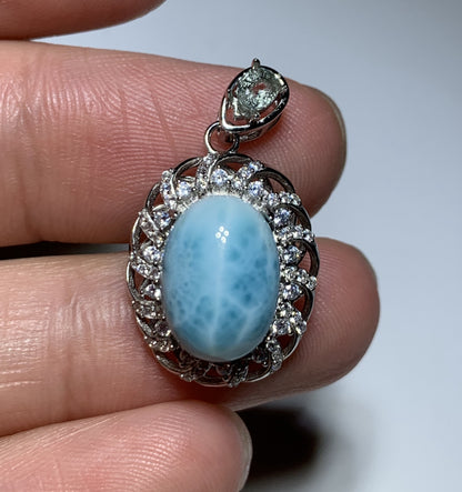 AAA Natural Authentic Dominican Larimar Pendant,Gems Jewelry,Gems Pendant,Crystal Pendant ET768