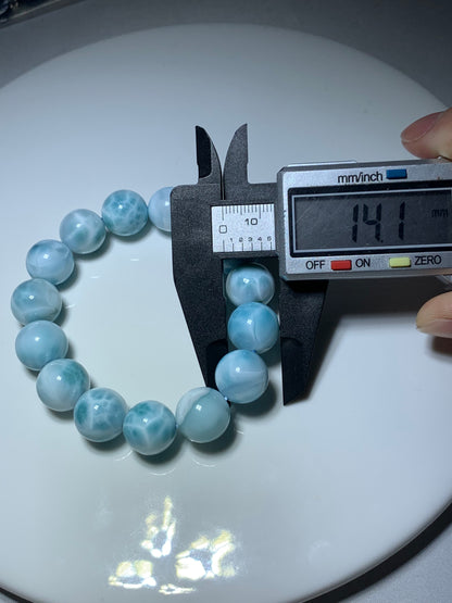 AAA Natural Authentic Dominican Larimar Bracelet,Larimar,Crystal Bracelet,Gems Bracelet ET911