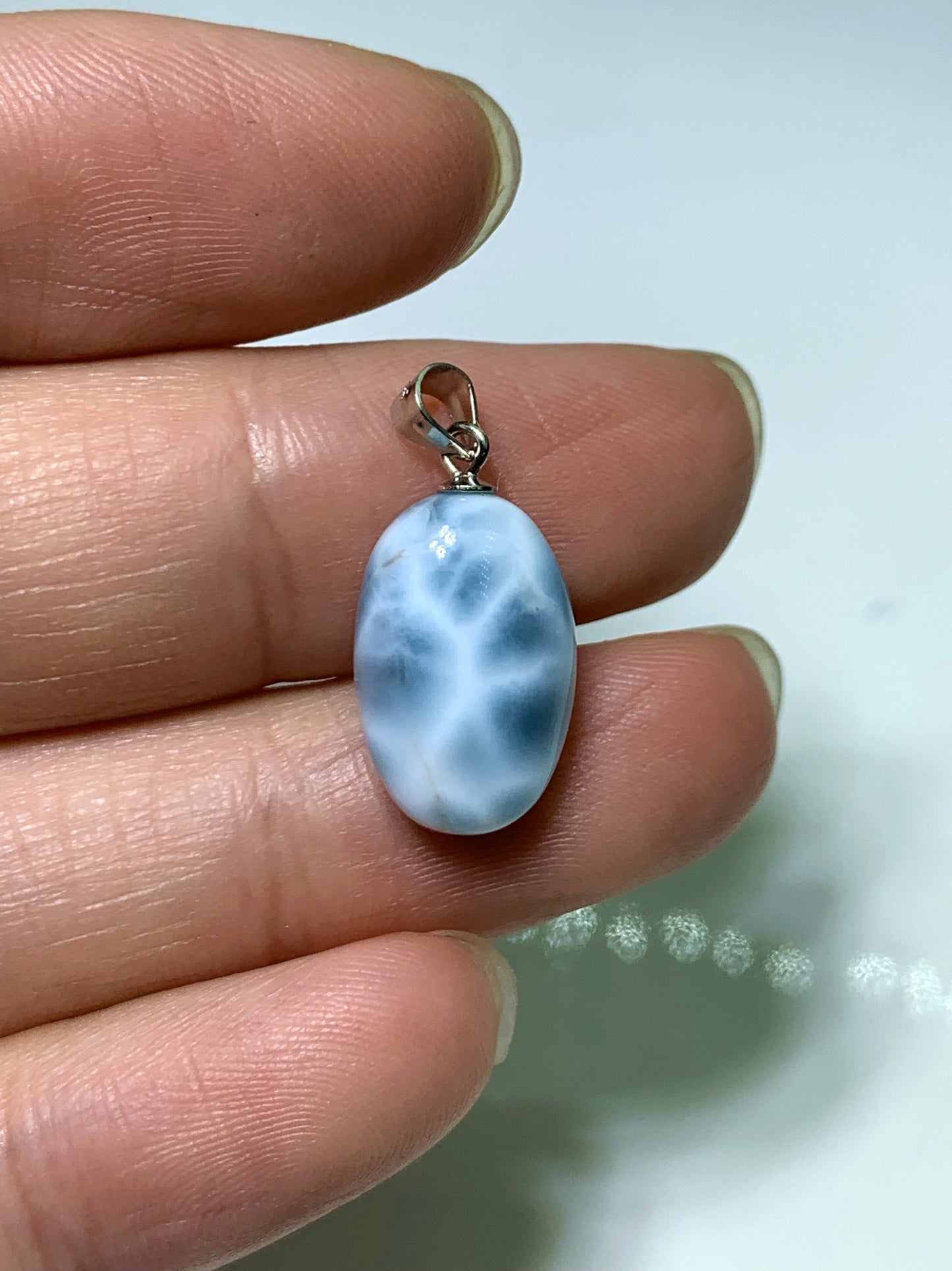 AAA Natural Authentic Dominican Larimar Pendant,Gems Jewelry,Gems Pendant,Crystal Pendant ET920