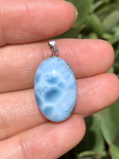 AA++ Natural Authentic Dominican Larimar Pendant,Gems Jewelry,Gems Pendant,Crystal Pendant,ET952