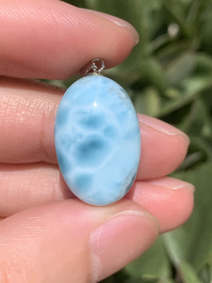 AA++ Natural Authentic Dominican Larimar Pendant,Gems Jewelry,Gems Pendant,Crystal Pendant,ET952