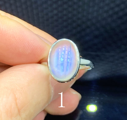 AAAA+ Natural Authentic Moonstone Ring,Moonstone Necklace Sterling Silver,Rainbow Moonstone Ring ET968