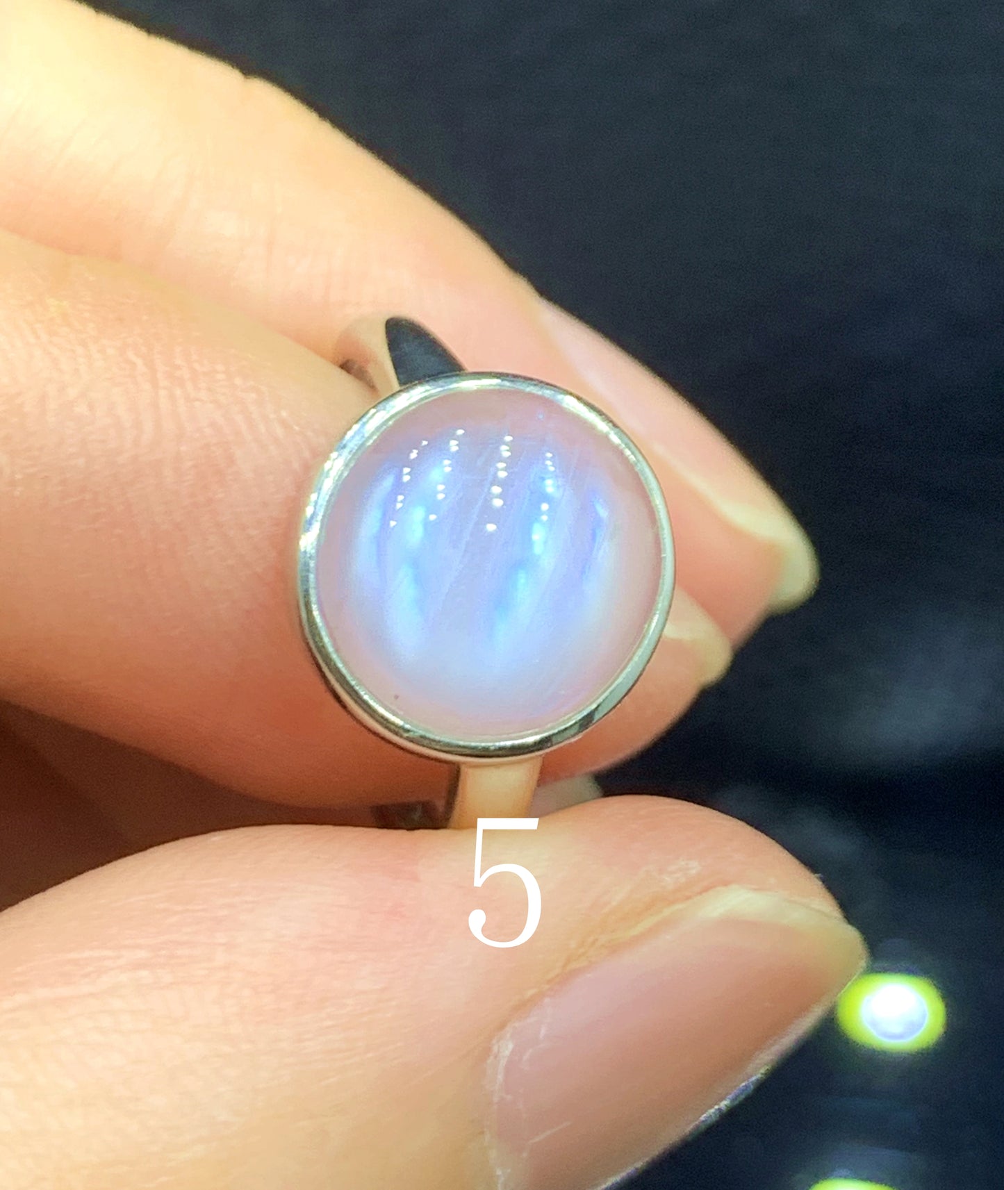 AAAA+ Natural Authentic Moonstone Ring,Moonstone Necklace Sterling Silver,Rainbow Moonstone Ring ET968