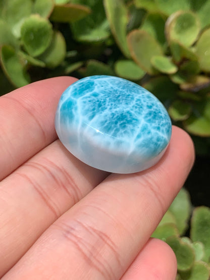 AAAAA Natural Dominican Larimar Pendant, Larimar Stone, Larimar Engagement, Larimar Jewelry, Round Pendant ET987