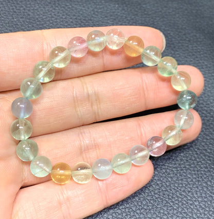 AAAA Authentic Natural Fluorite Bracelet,8mm Bracelet,Gemstone Bracelet,Handmade Jewelry,Women Bracelet ET989